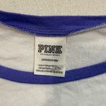 PINK - Victoria's Secret  Purple and White Short Sleeve Tee Photo 4