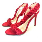 Jessica Simpson "JESSIN" RED FABRIC FLORAL DETAIL STILETTO HEELS (6M) Photo 8