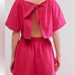 Free People Lillian Short & Blouse Matching Co-ord Set Size XL in beetroot pink Photo 0