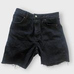 Bershka  The High Waist Straight Shorts in Black Photo 0