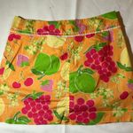 Lilly Pulitzer  Women’s Fruit Print Skort W/Scallop Front Pockets Size 4-EUC Photo 3