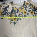Charter Club  L Floral Cream Yellow Cardigan Sweater button down metallic Photo 10