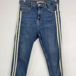 Topshop Jamie Skinny Side Stripe High Rise Jeans Womens 28 Blue Denim Zip Fly Photo 1