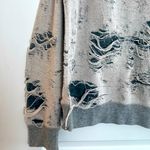 IRO  Jeans Kismet Distressed Crewneck Sweatshirt Gray Grunge Y2K Streetwear‎ Med Photo 1