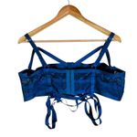 Torrid  Curvy Blue Satin Lace Strappy Longline Bra 3 Photo 2