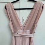ASOS Size 10P pleated maxi dress tie wrap waist Blush Pink Bridesmaid Formal Photo 10