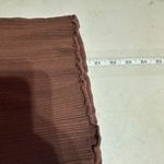 Forever 21 Vintage Y2K  Ribbed Lettuce Trim Chocolate Brown Collared Top‎ Large Photo 9