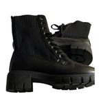 Top Moda  WO SIZE 10 MOTO CHUNKY HEEL BOOTS  LACEUP BLACK FAUX LEATHER CLEAN EUC Photo 10