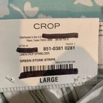 Liz Claiborne  Green Stone Stripe Linen Crop Pants Size L New Photo 4