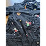 Breckenridge  Black Embroidered Hawaiian Cocktail Drinks‎ Jean Jacket Petite Med Photo 8