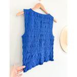 Madewell  | NWT Smocked Boatneck Tank in Brilliant Sapphire Blue | Sz S Photo 8