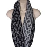 Michael Kors MICHAEL Infinity Scarf Logo Black Gray Silver Sparkle Diamond Photo 0