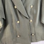Torrid 5 5X Textured Ponte Crop Military Jacket Green Gold Button Ribbed Women's Photo 3