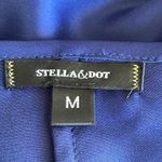 Stella & Dot  Blue Satin Vneck Blouse Photo 3