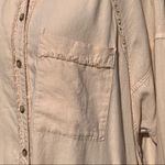 We The Free  People Peachy Linen Blend Oversized Button Front Raw Edge Shirt XS Photo 2