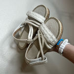 Schutz Womens Demmy Sandals White Natural Espadrille Quilted Rope NEW 7.5 Photo 2