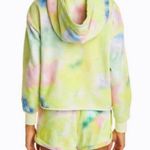 Alice + Olivia Tie Dye Funnel Neck Crop Hoodie Beachside Yellow L Photo 3