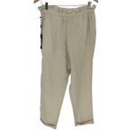 Donna Karan Womens Paperbag Waist Cuffed Linen Pants Morning Dew Medium NWT Photo 4