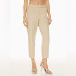 Babaton Aritzia Conan Cropped Pants Beige Pull On Business Career Office Size 10 Photo 1