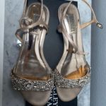 Badgley Mischka  Gold Rhinestone Sandals Photo 2