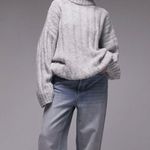 Topshop  knitted roll neck wide rib sweater in gray Photo 2