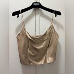ZARA NWT SATIN EFFECT CROP TOP in Cream medium Photo 4