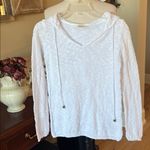 Faded Glory White Cotton Sweater Pullover Hooded Photo 8