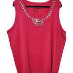 Onque Woman Pink Tank Top with Rhinestones NWT Sz 2X Hot Pink Embellished Tank Photo 0