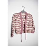 Hem And Thread Pink Striped Tie Front Open Cardigan Cottagecore Boho Grannycore Photo 2