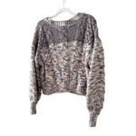 Forever 21  Chunky Cable Knit Cropped Cardigan Sweater Size Small V Neck Multi Photo 6