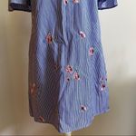 Bobeau Floral-striped blue and white summer mini dress Photo 4