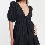 Abercrombie & Fitch Puff Sleeve Black Mini Dress XS Photo 0