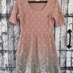 Maison Jules  pink & gold lace fit and flare dress Photo 1