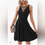 Grace Karin   Sleeveless Lace Patchwork Deep V-Neck A Line‎ Flared Party Dress Photo 2