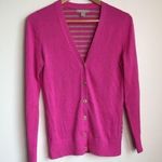 Banana Republic Button Down Striped Print Back Cardigan Pink Womens Size S Photo 0