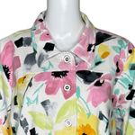 Alfred Dunner Jacket Women XL White Pink Floral Flower Jersey Granny Grandma Photo 4
