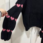 Black Sweater with Pink hearts Size L Photo 1