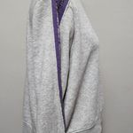 Adidas  gray gradient lavender three stripe quarter-zip crop sweatshirt size large Photo 5