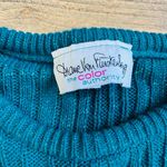 Diane Von Furstenberg Vintage  Cable Knit Sweater Metallic Green Blue 1X 2X Photo 3