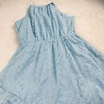 Crystal Doll  Mini Dress Womens M Blue Floral Eyelet‎ Sleeveless Fairy Dollette Photo 12
