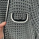 Talbots Plus Size 2X Black White Tweed Knit Longline Open Front Lady Jacket Photo 1