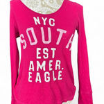 American Eagle Y2K Pink  Thermal Waffle Knit Long Sleeve T Shirt Size XL Mallcore Photo 0