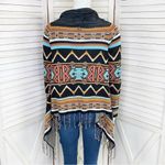 Billabong Dream Chaser Aztec Southwestern Boho Fringe Hem Cardigan Sweater Small Photo 5