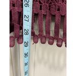 Crochet Burgundy Blouse 3/4 Sleeve Scoop Neck‎ Size XXL Lined Boho Trending Red Photo 3