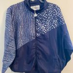 Vintage VTG 1990s Womens Wilson Blue White Stars Stripes Windbreaker Size Large Blue Photo 0