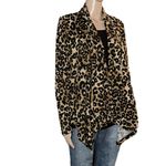 Roz & Ali Leopard Print Open Drape Front Cardigan Photo 1