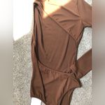 NWT Song of Style Foley Bodysuit One Sleeve in Chocolate Brown Size Small Photo 15