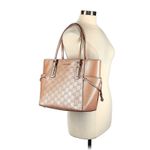Michael Kors  Voyager Ballet Metallic Pink Leather East West Tote Bag Photo 1