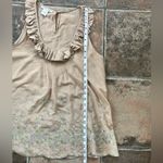 Alberto Makali  100% Silk Tan Ruffle Embroidered Flowy Tank Top Size M Photo 8