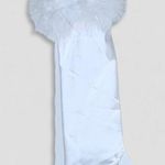 NWT Feathered Wrist Trim Fingerless Gloves Angel Costume Accessory White OS Photo 0